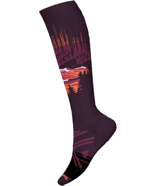 Smartwool Women's Ski Full Cushion Alpine Auroras Otc Socks (25/26) Purple Iris-L90