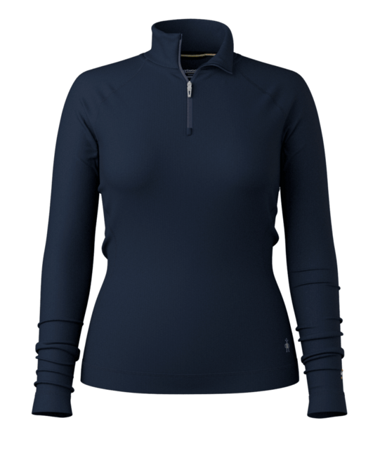 Smartwool Women's Classic Thermal Merino Base Layer 1/4 Zip Boxed (25/26) Deep Navy-092