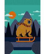 Smartwool Kids' Ski Light Cushion Sleigh Bear Otc Socks (25/26) Capri-810