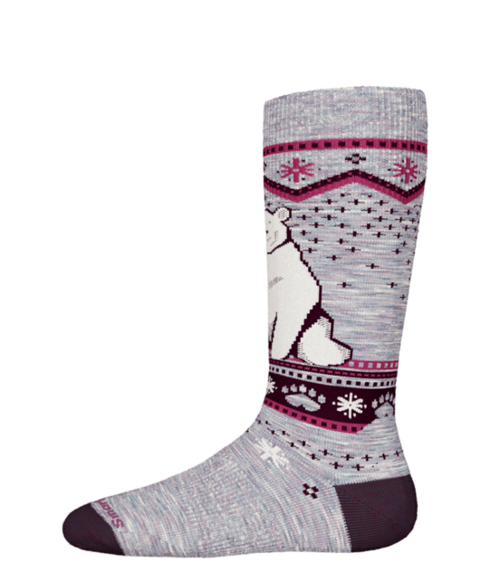 Smartwool Kids' Wintersport Full Cushion Polar Bear Otc Socks (25/26) Purple Eclipse-H76