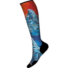 Smartwool Ski Targeted Cushion Winter Haze Print Otc Socks (25/26) Deep Navy-092