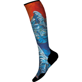 Smartwool Ski Targeted Cushion Winter Haze Print Otc Socks (25/26) Deep Navy-092