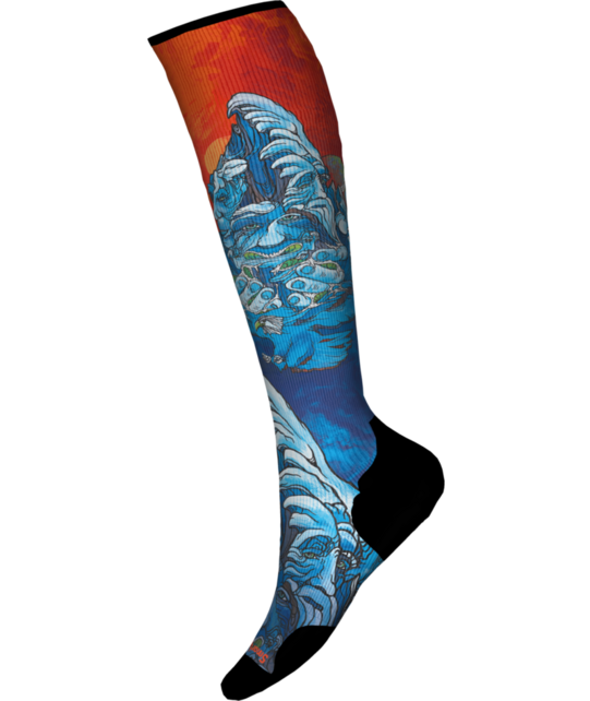 Smartwool Ski Targeted Cushion Winter Haze Print Otc Socks (25/26) Deep Navy-092