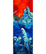 Smartwool Ski Targeted Cushion Winter Haze Print Otc Socks (25/26) Deep Navy-092