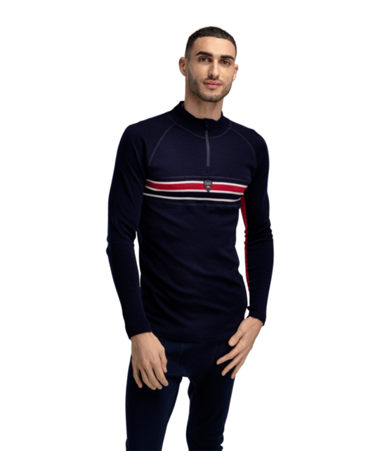 Dale Of Norway Aksla Masc Baselayer Half Zip (26/27) Navy Red Offwhite
