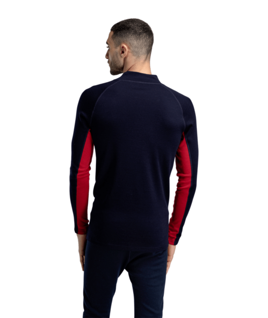 Dale Of Norway Aksla Masc Baselayer Half Zip (26/27) Navy Red Offwhite
