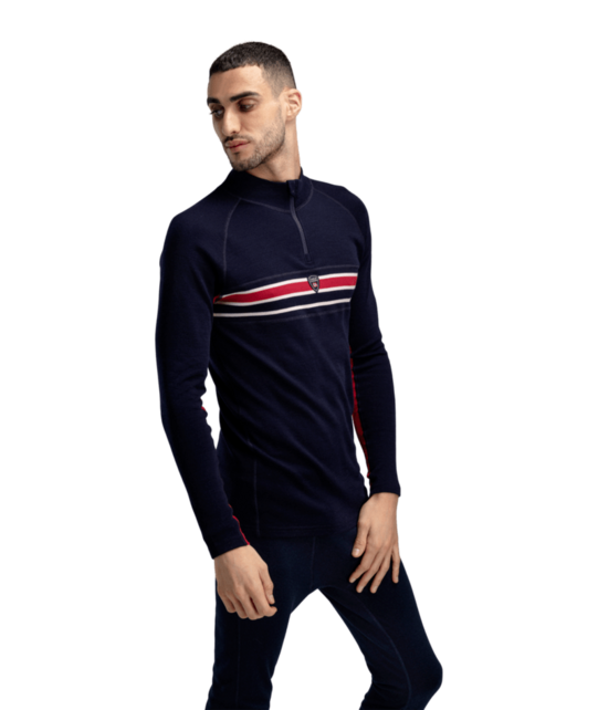 Dale Of Norway Aksla Masc Baselayer Half Zip (26/27) Navy Red Offwhite