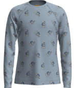 Icebreaker Kids Merino 200 Oasis Ls Crewe Bear Tour Aop (26/27) Zinc Blue/Aop