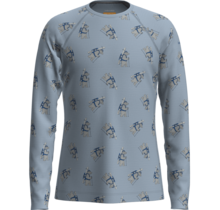 Icebreaker Kids Merino 200 Oasis Ls Crewe Bear Tour Aop (26/27) Zinc Blue/Aop