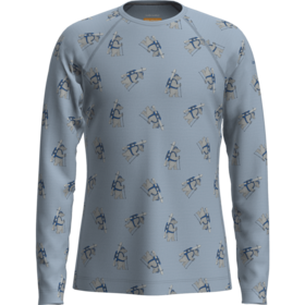 Icebreaker Kids Merino 200 Oasis Ls Crewe Bear Tour Aop (26/27) Zinc Blue/Aop