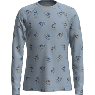Icebreaker Kids Merino 200 Oasis Ls Crewe Bear Tour Aop (26/27) Zinc Blue/Aop