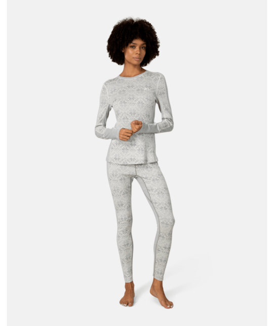 Kari Traa Anna High Waist Base Layer Pants (26/27) Light Grey Melange