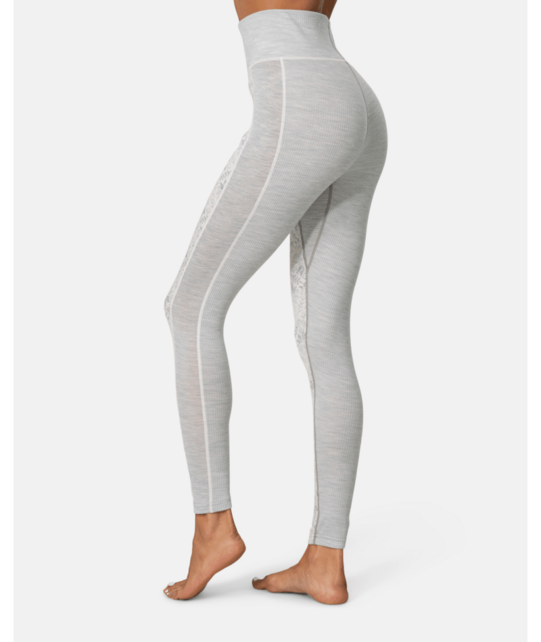 Kari Traa Anna High Waist Base Layer Pants (26/27) Light Grey Melange