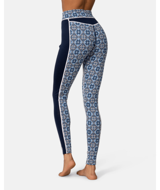 Kari Traa Rose High Waist Base Layer Pants - 100% Merino Wool (26/27) Dark Navy Blue
