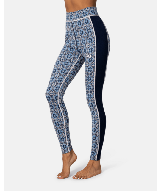 Kari Traa Rose High Waist Base Layer Pants - 100% Merino Wool (26/27) Dark Navy Blue