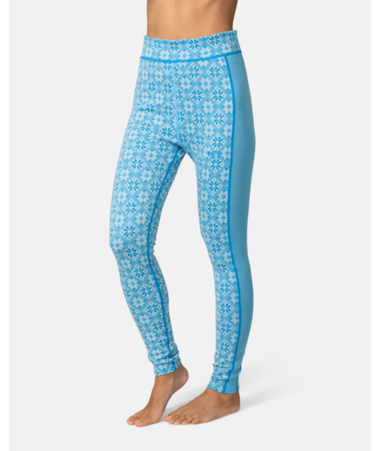 Kari Traa Rose High Waist Base Layer Pants - 100% Merino Wool (26/27) Ocean