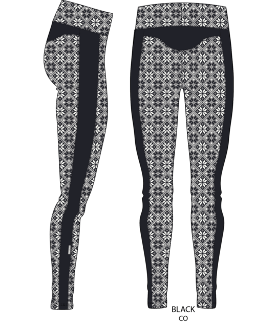 Kari Traa Rose High Waist Base Layer Pants - 100% Merino Wool (26/27) Black