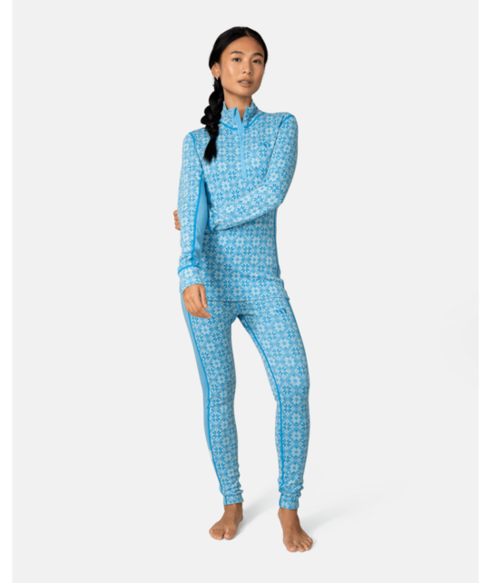 Kari Traa Rose Half Zip Base Layer Top - 100% Merino Wool (26/27) Ocean