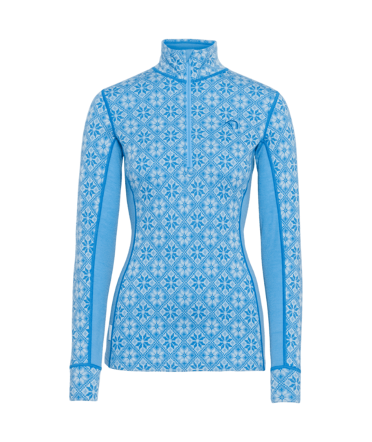 Kari Traa Rose Half Zip Base Layer Top - 100% Merino Wool (26/27) Ocean