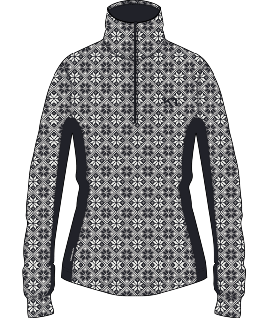 Kari Traa Rose Half Zip Base Layer Top - 100% Merino Wool (26/27) Black