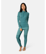 Kari Traa Smekker Half Zip Base Layer - 100% Merino Wool (26/27) Peacock