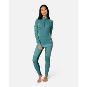 Kari Traa Smekker Half Zip Base Layer - 100% Merino Wool (26/27) Peacock
