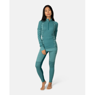 Kari Traa Smekker Half Zip Base Layer - 100% Merino Wool (26/27) Peacock