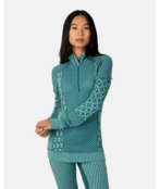 Kari Traa Smekker Half Zip Base Layer - 100% Merino Wool (26/27) Peacock
