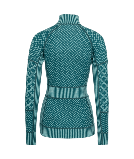 Kari Traa Smekker Half Zip Base Layer - 100% Merino Wool (26/27) Peacock