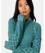 Kari Traa Smekker Half Zip Base Layer - 100% Merino Wool (26/27) Peacock