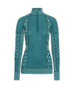 Kari Traa Smekker Half Zip Base Layer - 100% Merino Wool (26/27) Peacock