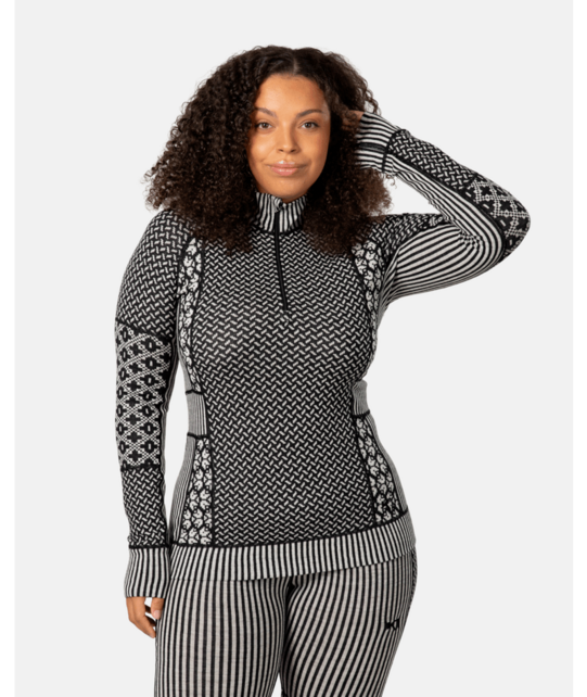 Kari Traa Smekker Half Zip Base Layer - 100% Merino Wool (26/27) Black
