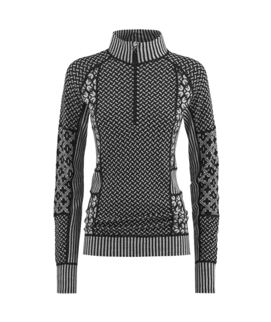 Kari Traa Smekker Half Zip Base Layer - 100% Merino Wool (26/27) Black