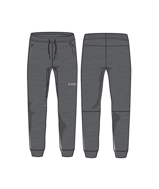 Le Bent Mens Heavyweight Grid Fleece Jogger (26/27) Dark Heather Grey