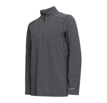Le Bent Mens Heavyweight Grid Fleece 1/4 Zip (26/27) Dark Heather Grey