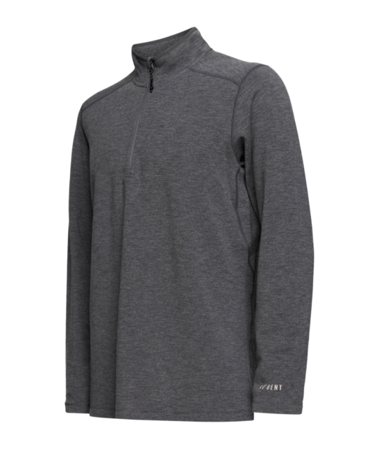 Le Bent Mens Heavyweight Grid Fleece 1/4 Zip (26/27) Dark Heather Grey