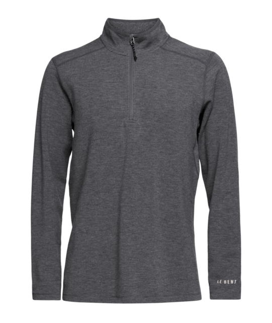 Le Bent Mens Heavyweight Grid Fleece 1/4 Zip (26/27) Dark Heather Grey