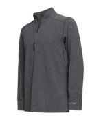 Le Bent Mens Heavyweight Grid Fleece 1/4 Zip (26/27) Dark Heather Grey
