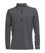 Le Bent Mens Heavyweight Grid Fleece 1/4 Zip (26/27) Dark Heather Grey