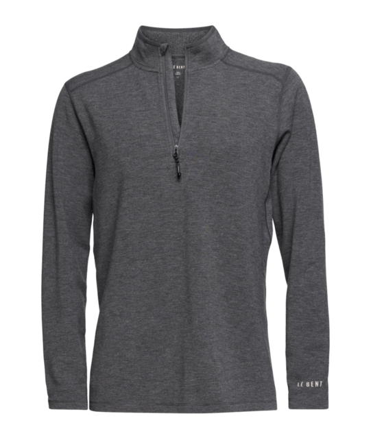 Le Bent Mens Heavyweight Grid Fleece 1/4 Zip (26/27) Dark Heather Grey