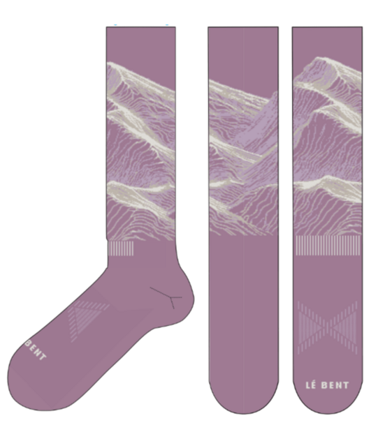 Le Bent Elyse Saugstad Pro Series Zero Cushion Snow Sock (26/27) Violet Ash