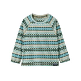 Patagonia Baby Micro D Crew (26/27) Diamond Stripe: Snowmelt Blue