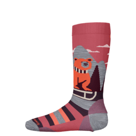 Smartwool Kids' Ski Light Cushion Sleigh Bear Otc Socks (26/27) Garden Pink