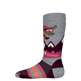 Smartwool Kids' Wintersport Full Cushion Mountain Moose Otc Socks (26/27) Light Gray-Pink