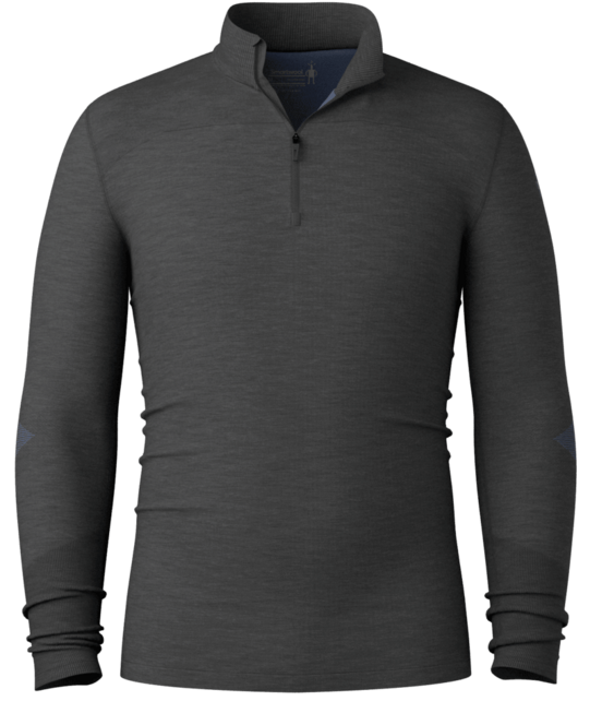 Smartwool Men's Intraknit Thermal Merino Base Layer 1/4 Zip (26/27) Charcoal-Nightfall Blue