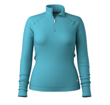 Smartwool Women's Classic Thermal Merino Base Layer 1/4 Zip Boxed (26/27) Mineral Blue Heather