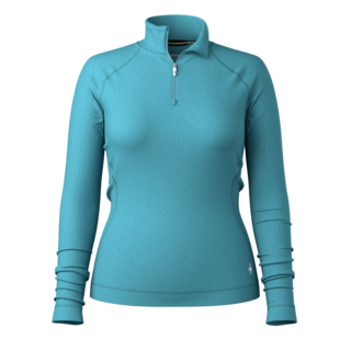 Smartwool Women's Classic Thermal Merino Base Layer 1/4 Zip Boxed (26/27) Mineral Blue Heather