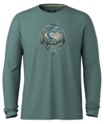 Smartwool Men's Wander Valley Active Long Sleeve Graphic Tee (26/27) Dusty Teal