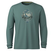 Smartwool Men's Wander Valley Active Long Sleeve Graphic Tee (26/27) Dusty Teal