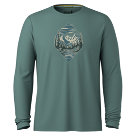 Smartwool Men's Wander Valley Active Long Sleeve Graphic Tee (26/27) Dusty Teal